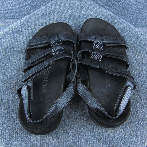 Vionic Amber Women Gladiator Sandal Shoes Black Synthetic Size 6 Wide - Picture 6 of 10